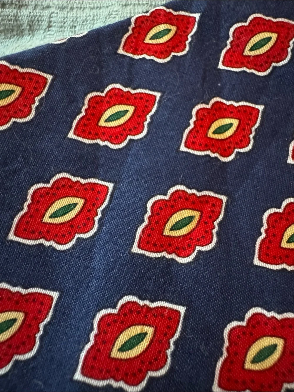 Liberty Men’s Navy Red Geometric Navy Cotton Tie